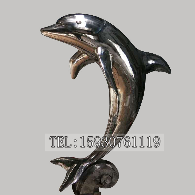 定制作精致不銹鋼雕塑海豚雕塑公園海洋館水族館不銹鋼雕塑擺件