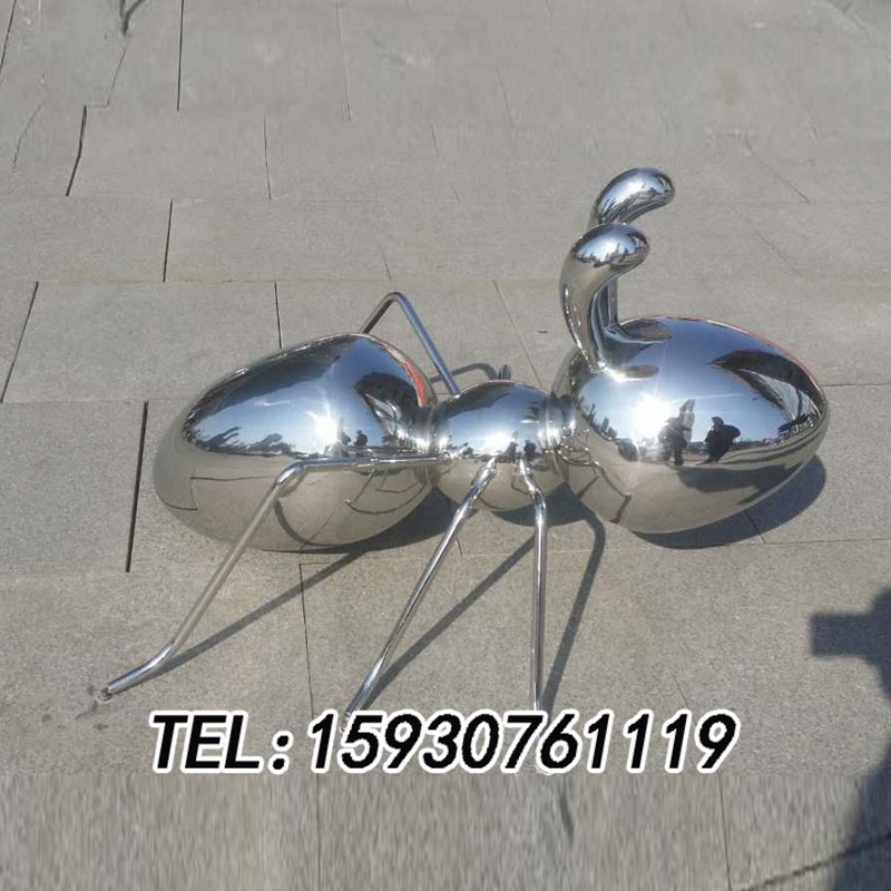 不銹鋼螞蟻雕塑戶外陸地定制昆蟲動物類不銹鋼雕塑
