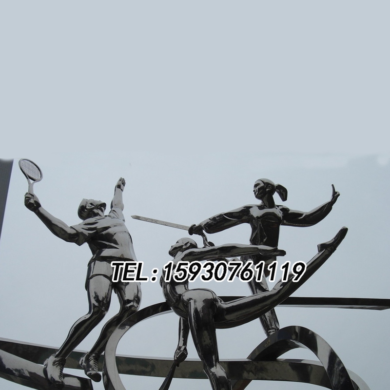 不銹鋼運動人物雕塑奧運競技系列主題打羽毛球廣場公園景觀