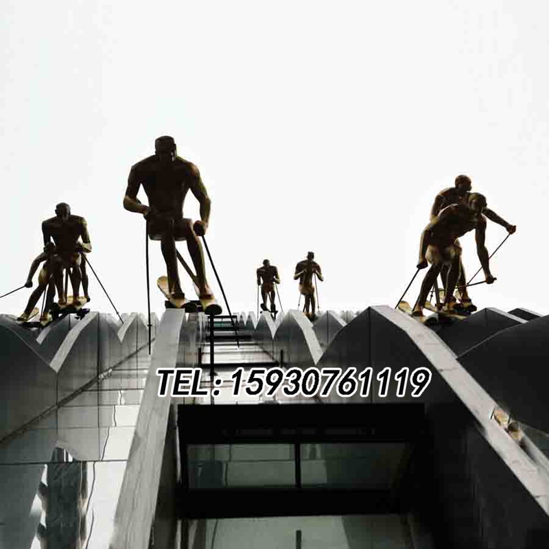 不銹鋼雕塑人物雕塑定做溜滑冰校園運動城市廣場雕塑