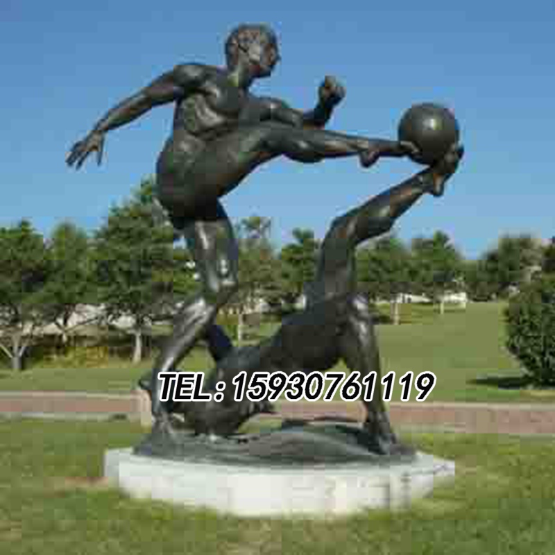 踢足球運動雕塑不銹鋼運動健身人物塑像