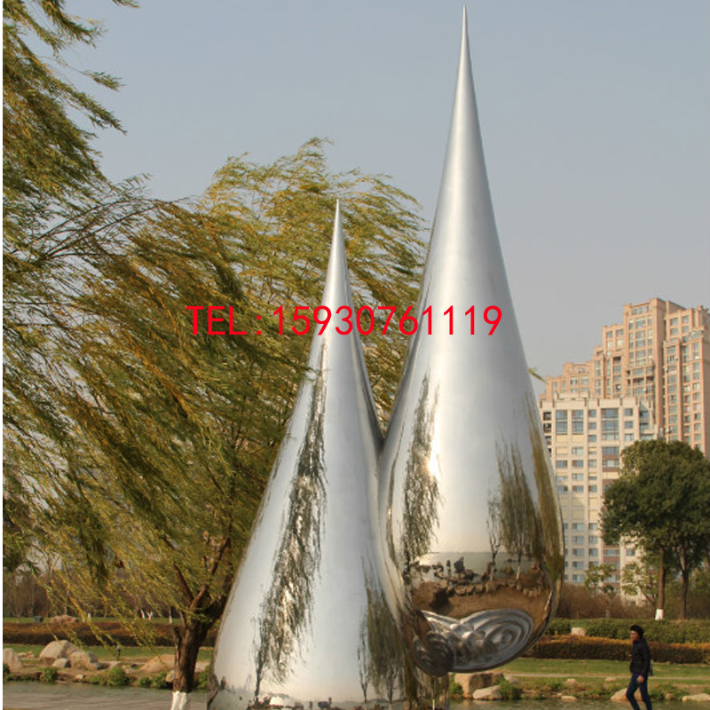 不銹鋼水滴雕塑，戶外大型廣場公園廣場城市景觀園林雕塑擺件定制