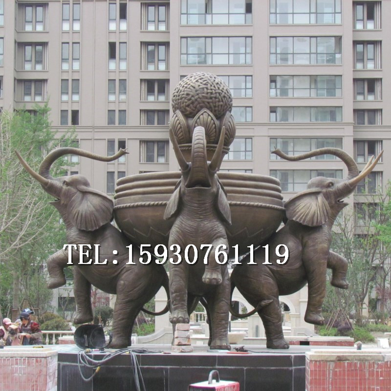 不銹鋼酒店門口動物大象雕塑擺件